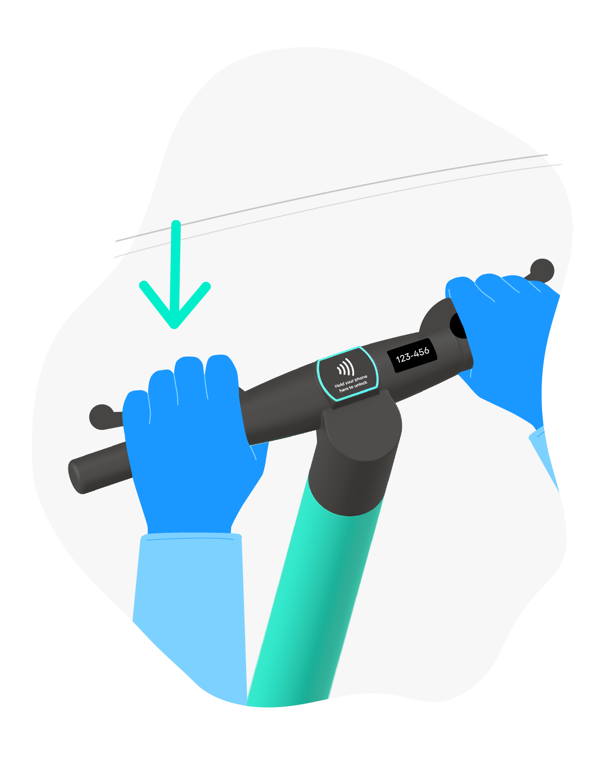 illustration of brakes on beryl e-scooter