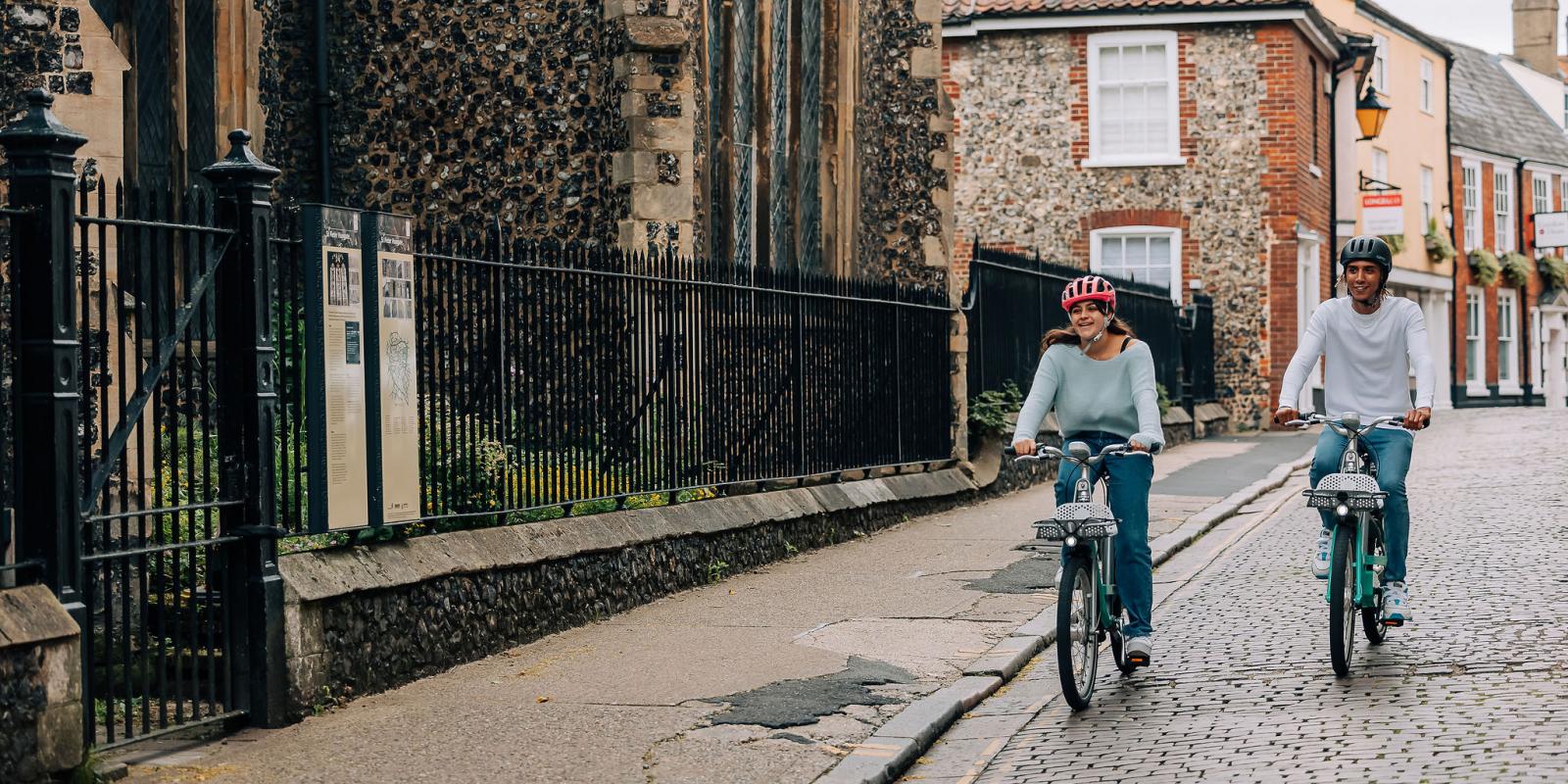 Beryl bike riders in Norwich city centre