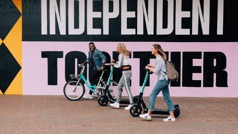 Beryl riders with bikes and scooters