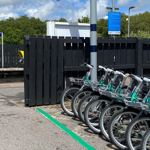 Beryl bikes at Wool Station in Dorset