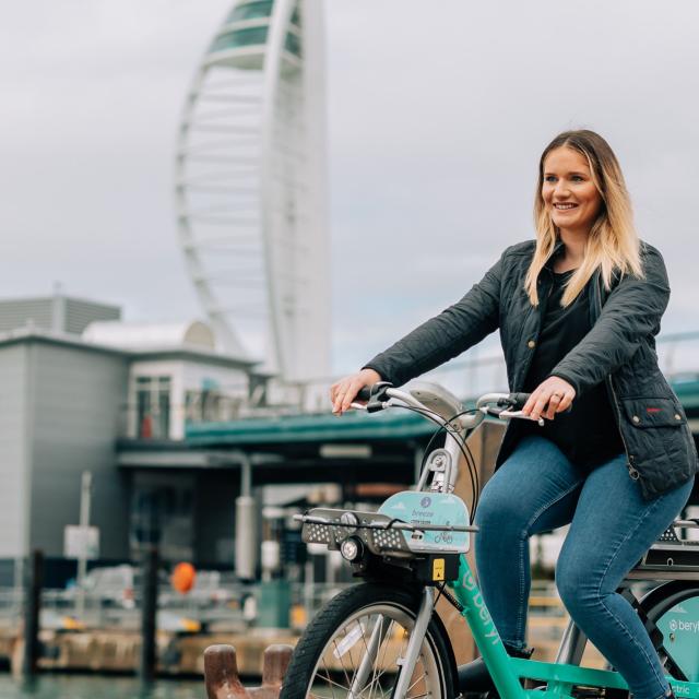 Woman riding Beryl bike